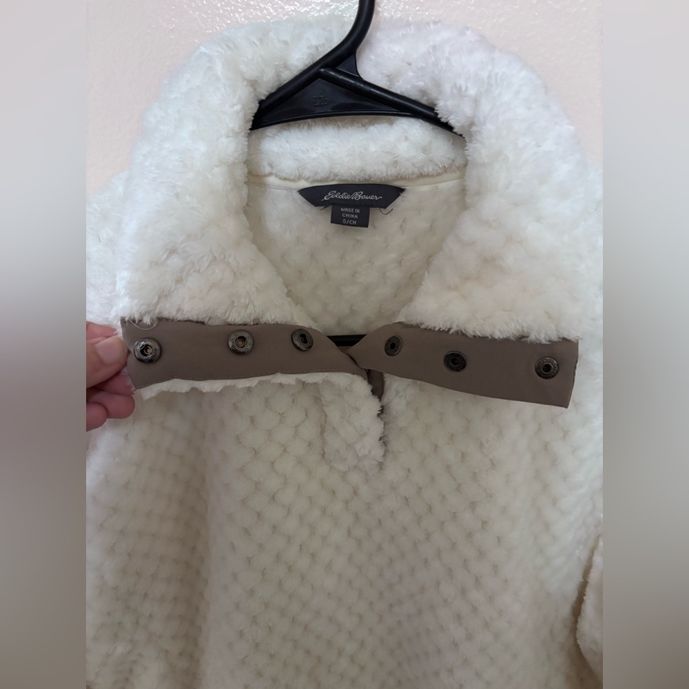 ✨Women’s Eddie Bauer Sherpa Pullover Snap Collar Size Small - Picture 4 of 11